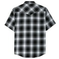 thumbnail image 2 of Dubinik®Mens Shirts Short Sleeve Plaid Shirt Men Bamboo Fiber Western Cowboy Pearl Snap Vintage Casual Plaid Shirts For Men, 2 of 6