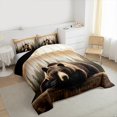 thumbnail image 3 of Manfei Brown Bear Bedding Comforter Set 2pcs, Wild Woodland Animal Twin Comforter Sets, Retro Farmhouse Lodge Cabin Bedding Set, Ultra Soft Home Decor, 3 of 8