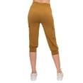 thumbnail image 3 of ALWAYS Cargo Capri Joggers for Women - Super Soft Casual Lounge Yoga Pants Gold Mustard 2XL, 3 of 6
