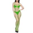 thumbnail image 5 of Elainilye Fashion Womens Bodysuit High Elasticity Hollow Iron Diamond Mesh Wrap Hip Dress Underwear,Green, 5 of 8