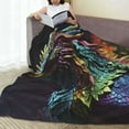 thumbnail image 6 of Pofeuu Dragon with Colorful Tail Print Ultra-Soft Micro Fleece Blanket,for Bed Or Sofa,All Season Throw Blankets Flannel Blanket-80"x60", 6 of 7