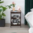 thumbnail image 3 of Outdoor Side Table with Storage, SYNGAR Patio Wood End Table, All Weather Natural Wood Table, Small Rectangular Side Table for Backyard, Beach, Garden, Poolside, D8106, 3 of 9
