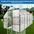 thumbnail image 5 of Barara King Portable Mini Greenhouse, Waterproof UV Protected Greenhouse for Indoor Outdoor Gadsden, 6X10 FT Polycarbonate Greenhouse Raised Base and Anchor Aluminum Heavy Duty Walk-in Greenhouses, 5 of 9