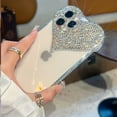 thumbnail image 4 of Glitter Case for iPhone 15, Cute 3D Heart Design with Crystal Diamond Rhinestone Bling Sparkly Camera Soft Silicone Shockproof Women Girls Slim Protective Phone Case for iPhone 15 6.1" (Pink), 4 of 4