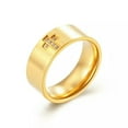 thumbnail image 2 of 8MM Stainless Steel Men's CZ Band Black/Silver/Gold Cross Ring Gifts Size 7-12, 2 of 7