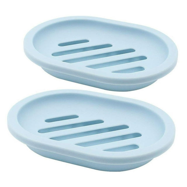 Bathroom for Everyday Use Bath Accessories for Everyday Hygiene and Organization - 2 Pack Soap Dishes for Macaron Color Theme and Convenient Bathroom Storage
