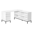 thumbnail image 1 of Monarch Specialties Bureau, Bureau À Domicile, Coin, Tiroirs De Rangement, 60"l, Forme De L, Travail, Ordinateur Portable, Métal, Stratifié, Blanc, Noir, Contemporain, Moderne, 1 of 4