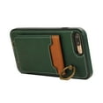 thumbnail image 3 of Wallet Back Case for iPhone 7 Plus/8 Plus with Wrist Strap, Stylish Magnetic Card Holder Finger Ring Kickstand PU Leather Lanyard Shockproof Slim Phone Case Cover for iPhone 7 Plus/8 Plus, Green, 3 of 7