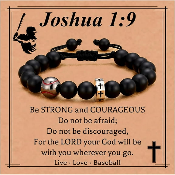 Baseball/Basketball/Football/Soccer Bracelet for Man Cross Beaded Bracelet Gifts for Son Grandson Players Team Fan Friends,Birthday Christmas Gifts for Men