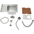 thumbnail image 3 of 23 Inch Silver Undermount Bar Sink with Glass Rinser Stainless Steel Undermount Workstation Sink Prep Sink,Single Bowl Deep Kitchen Sink with Cup Washer with Cup Washer (Silver), 3 of 9