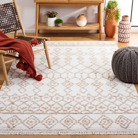 SAFAVIEH Augustine Stuart Geometric Area Rug, Beige/Ivory, 5' x 7'7"