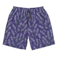 thumbnail image 5 of Goofa Lavender Flowers Printed Mens Swim Trunks Summer Quick Dry Short Beach Swimwear Bathing Suits-Small, 5 of 9
