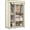 Beige, variant on Portable Closet Organizers, Clothing Storage, Wardrobe with 6 Shelves and Hanging Rod, Non-Woven Fabric Cover with 4 Side Pockets, Grey