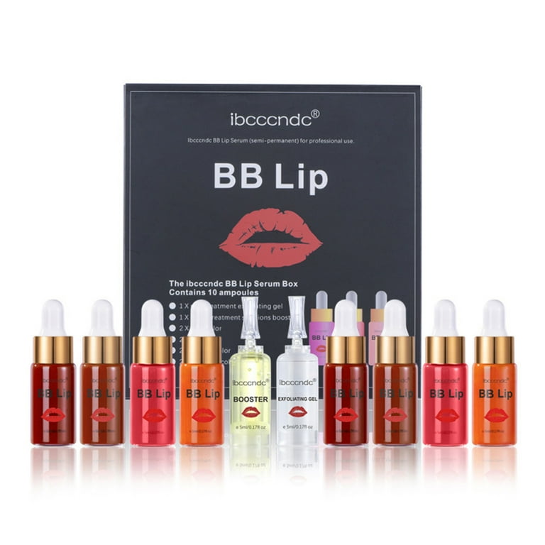 ibcccndc 4 Colors Lip Gloss Set Microneedle Derma Pigment BB Lip Serum Kit  Semi-permanent Lip Makeup for Women Girls Cosmetic 