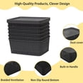 thumbnail image 3 of BAETEUY 6Pcs Plastic Storage Baskets with Lid - Handle Design Large Capacity Stackable Storage Container, 3 of 7