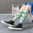 thumbnail image 5 of Daiia Sports Socks Cute Dinosaur Blue Green Printed Novelty Crew Socks for Men Women Knee High Socks Cotton Socks Soft & Breathable Support Unisex Socks, 5 of 9
