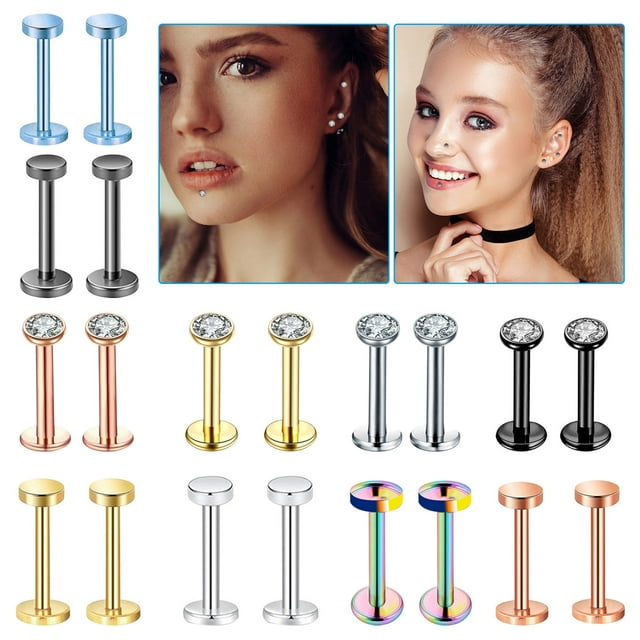 Xihbxyly Pendientes de Ópalo para Cartílago, Cierre de Rosca de Flor de Titanio, Ópalo de 3 Mm para Piel Sensible, Cómodos y Elegantes, Multiusos, para Natación o Yoga, Dorados o Plateados, Tamaño de