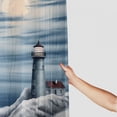 thumbnail image 3 of Orinice  Lighthouse Shower Curtain Bathroom Decor  Ocean Sunrise Nautical Seascape Shower Curtain Polyester Fabric, with Hooks 60x72, 3 of 7
