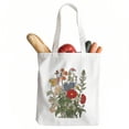 thumbnail image 2 of COMIO  Canvas Tote Bag Flowers Bible Shopping Bag Christian Gift Floral Tote Aesthetic Reusable Grocery Religious Bag, 2 of 5