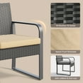 thumbnail image 6 of Lofka Patio Table and Chairs Set, Rattan Outdoor Furniture Set for Backyard & Porch, Beige Cushion, 6 of 8