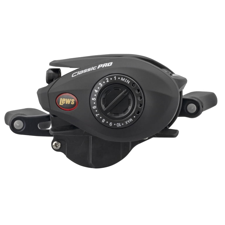 Lews Classic Pro Baitcast Fishing Reel, RH Retrieve, 7.5:1 Gear Ratio, 4+1  Bearings (Clam Packaging)