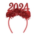 thumbnail image 3 of Diadema de Año Nuevo 2024 jinwen con decoración de Glitter para fiesta rojo, 3 of 7
