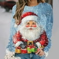 thumbnail image 5 of Uootdi Plus Size Christmas Womens Gift Long Sleeve Sweatshirt Funny Xmas Tree Santa Reindeer Snowman 3D Print Graphic Sweatshir ts, 5 of 6