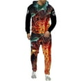 thumbnail image 2 of CONZONE Mens Sweatsuit 2 Piece Sets Casual Men's Jogging Tracksuit Set Graphic Y2K Print Pullover Hoodie Pants Sweat Suit for Men Cozy Fall Winter Athletic Track Suit Outfits, 2 of 3