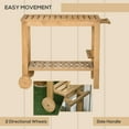 thumbnail image 4 of Outsunny Outdoor Wood Bar Cart Patio Serving Cart with Wine Holders, Natural, 4 of 9