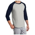 thumbnail image 4 of Yellow Rooster Men's Colorblock Raglan Jersey Heather Grey/ Navy XL, 4 of 6