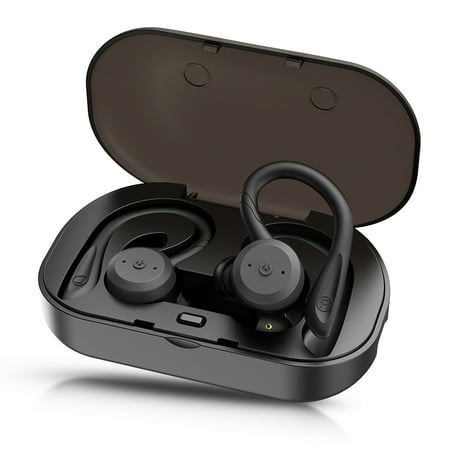 Bluetooth Headphones, TSV 5.0 True Wireless Earbuds Deep Bass HiFi Stereo Sound Bluetooth Earphones 12H Playtime Mini in Ear Headset with Charging Case and Built in Mic for Sports