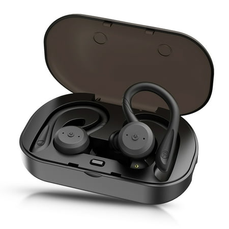 Bluetooth Headphones, TSV 5.0 True Wireless Earbuds Deep Bass HiFi Stereo Sound Bluetooth Earphones 12H Playtime Mini in Ear Headset with Charging Case and Built in Mic for Sports (Best Earphones For Bass And Sound Quality)