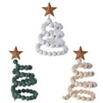 thumbnail image 3 of Wooden Beaded Christmas Trees Tabletop Decoration Rustic Beaded Christmas Tree Figurine Centerpieces For Tables Shelf Mantel Desk, Small Xmas Trees Farmhouse Decor For Winter, 3 of 5
