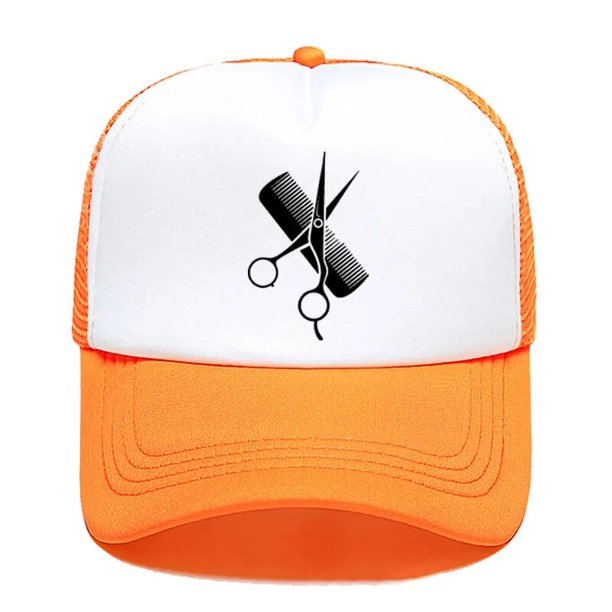 Gorra de béisbol con tijeras para hombre y mujer, sombrero de malla ajustable con visera para el sol, unisex