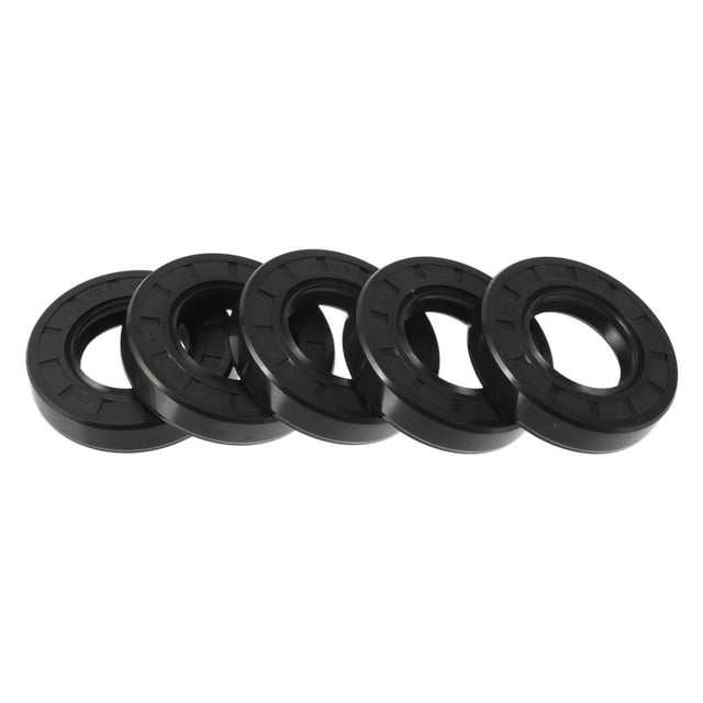 Sello de aceite universal Unique Bargains TC de doble labio con resorte de acero, sello de eje rotativo 26x48x10 mm, caucho NBR negro de alta presión, 5 Pcs