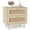 Oak, variant on Boho Rattan Nightstand with Charging Station,2 Drawers Open Shelf Cane Wicker Bedside Table, Mid Century Wood End Side Table for Bedroom Living Room 23.6 Inch