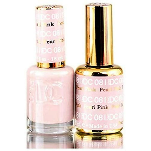 DND DC Neutrals GEL POLISH DUO, Gel Lacquer 0.5 oz   Matching Nail Polish Color 0.5 oz, Daisy Nails (with bonus side Glitter) Made in USA (Pink Pearl (081))