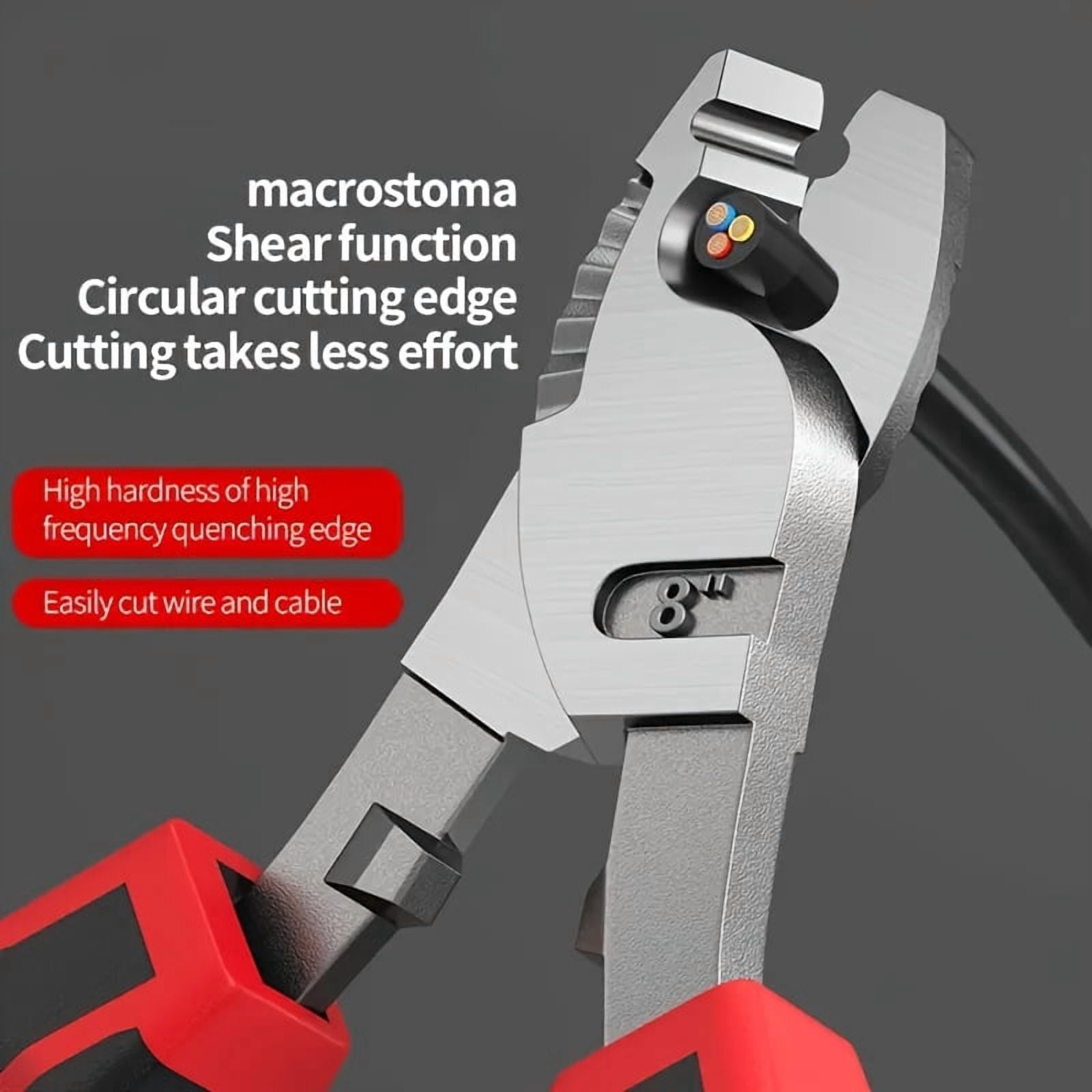Cable Cutter, Wire Cutters, Manual Wire Stripping and Cutting Pliers, Effort-Saving Mini Electrician's Industrial Cable Cutter, Wire Stripping Shears