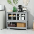 thumbnail image 2 of HOMCOM Modern Sideboard, Glass Door Buffet Cabinet with Storage Drawers, and Adjustable Shelves, Console Table, Grey, 2 of 10