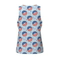 thumbnail image 5 of Fotbe Donut with the USA Fag Pattern Men's Quick Dry Workout Tank Top Gym Muscle Tee Fitness Bodybuilding Sleeveless T Shirt Breathable Workout Shirt-, 5 of 9