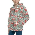 thumbnail image 2 of Pofeuu Pink Flamingo Print Teenage Zipper Hoodie Sweatshirts Hooded Casual Jackets With Pocket For Boys Girls-Medium, 2 of 6