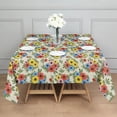 thumbnail image 3 of Pioneer Flower Floral Print Pattern Square Tablecloth, Waterproof Wipeable Spillproof Washable Table Cover for Home Kitchen Party and Daily Decor 52"x52", 3 of 6
