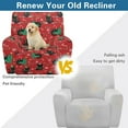 thumbnail image 5 of Renewold Christmas Tree Cat Red Recliner Seat Cover Washable Lazy Boy Recliner Chair Slipcover 4 Pieces Stretch Reclining Couch Cover for 1 Cushion Reclining Sofa Xmas Home Decor, 5 of 8