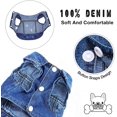 thumbnail image 2 of Vintage lavado chaqueta de mezclilla mono azul Jean ropa para perro pequeño mascota (XL) ER, 2 of 5