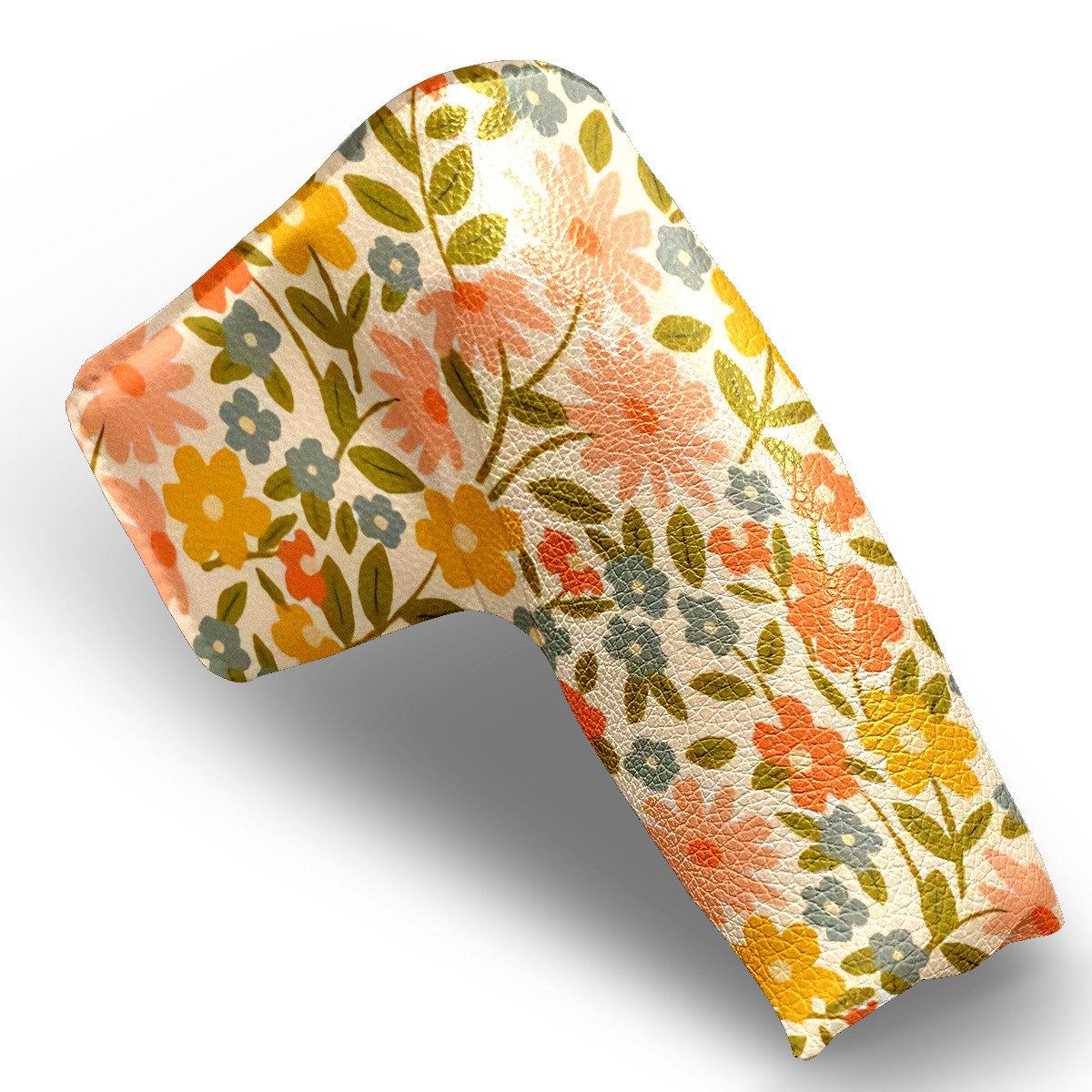 Golf Club Head Cover | Leather Golf Club Putte Headcover , Waterproof Golf Club Head Cover Set Driver Headcovers for Golf Clubs Men Women Pink Orange Flowers Pattern Printing