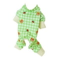 thumbnail image 2 of Pet Pajamas Lattice Design Skin-friendly Unisex Dog Warm Two-legged Loungewear for Teddy Dog, 2 of 7