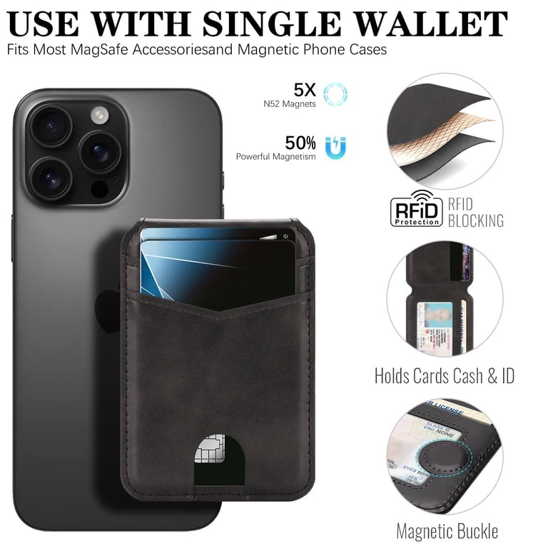 for iPhone 16 Pro Max Case Wallet, 2 in 1 Detachable Magnetic with
