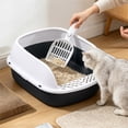 thumbnail image 6 of Semi-Enclosed Large Cat Litter Box, High Sides Odor Cat Litter Pan with Cat Scooper, Top Entry Cat Litter Box, Detachable Easy Clean, Cat Necessities 15.35×12.60×6.69 Inch (Blue), 6 of 6