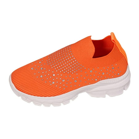 

Ladies Fashion Breathable Mesh Rhinestone Decorative Thick Sole Casual Sports Shoes