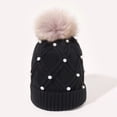 thumbnail image 6 of Beanie for Women Winter Hat Solid Color Riding Knitted Cap Costume Accessories Black, 6 of 8